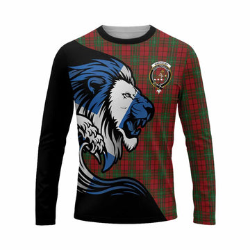 MacAulay (MacAuley) Tartan Crest Long Sleeve T-Shirt Scottish Golden Lions Wave Flow