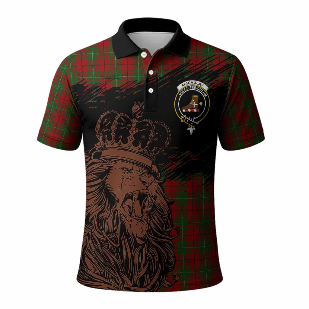 MacAulay (MacAuley) Tartan Crest Polo Shirt Crowned Lion Heritage Style