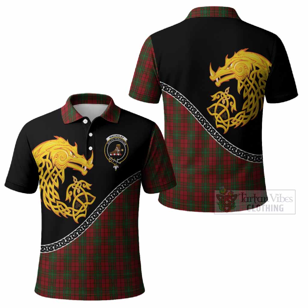 MacAulay (MacAuley) Tartan Crest Polo Shirt Legendary Dragon Knot Half Style