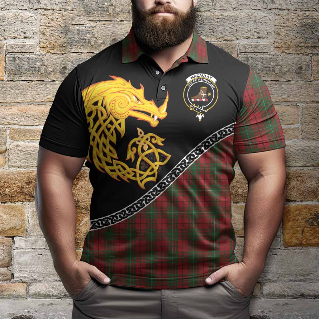 MacAulay (MacAuley) Tartan Crest Polo Shirt Legendary Dragon Knot Half Style