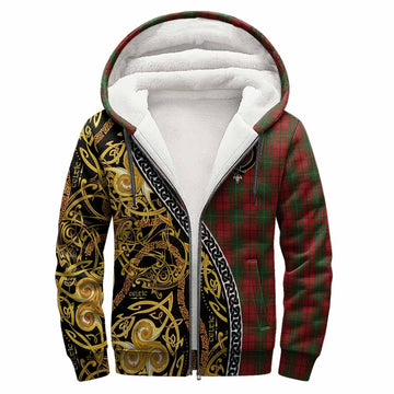 MacAulay (MacAuley) Tartan Crest Sherpa Hoodie Celtic Knot and Triple Trickle Spiral Symbols