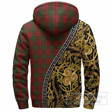 MacAulay (MacAuley) Tartan Crest Sherpa Hoodie Celtic Knot and Triple Trickle Spiral Symbols