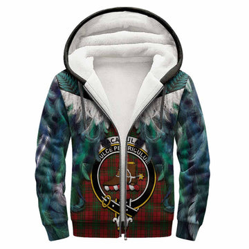 MacAulay (MacAuley) Tartan Crest Sherpa Hoodie New Zealand Maori Korowai Cloak