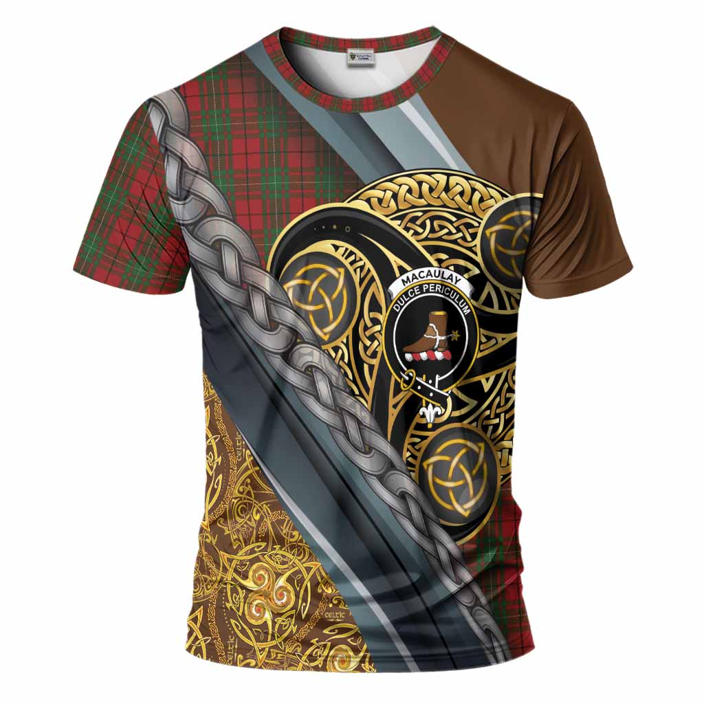 MacAulay (MacAuley) Tartan Crest T-Shirt Scottish Triskele Celtic