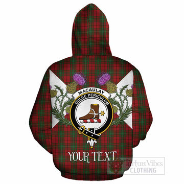 MacAulay (MacAuley) Tartan Family Crest Cotton Hoodie Scottish Burns Night Thistle Floral