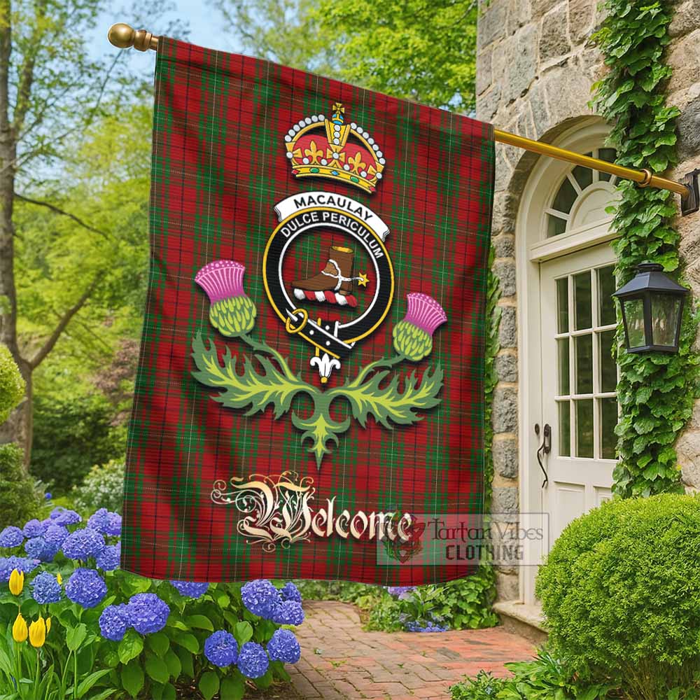 MacAulay (MacAuley) Tartan Family Crest Garden Flag Royal Thistle Welcome Style - Tartan Vibes Clothing