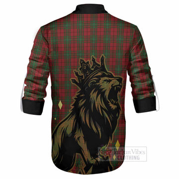 MacAulay (MacAuley) Tartan Family Crest Ghillie Shirt Crowned Lion Roaring