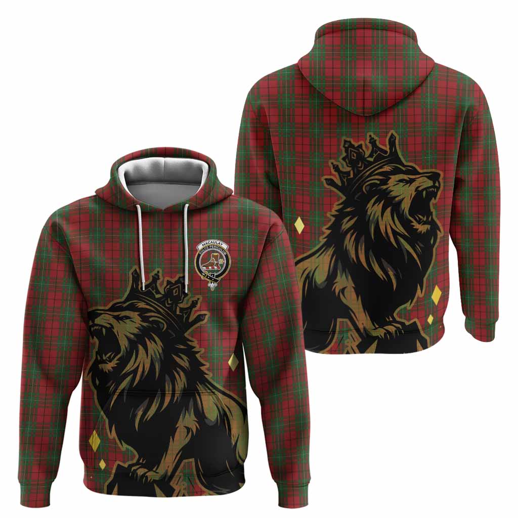 MacAulay (MacAuley) Tartan Family Crest Hoodie Crowned Lion Roaring