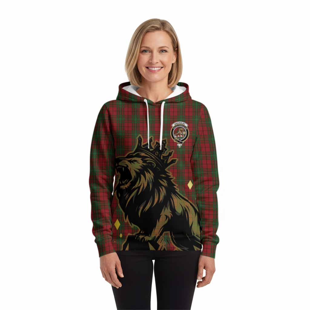 MacAulay (MacAuley) Tartan Family Crest Hoodie Crowned Lion Roaring