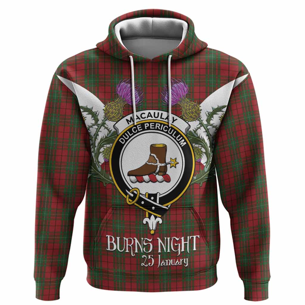 MacAulay (MacAuley) Tartan Family Crest Hoodie Scottish Burns Night Thistle Floral