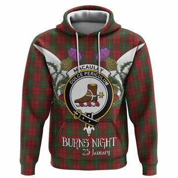MacAulay (MacAuley) Tartan Family Crest Hoodie Scottish Burns Night Thistle Floral