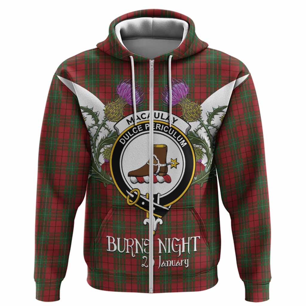 MacAulay (MacAuley) Tartan Family Crest Hoodie Scottish Burns Night Thistle Floral