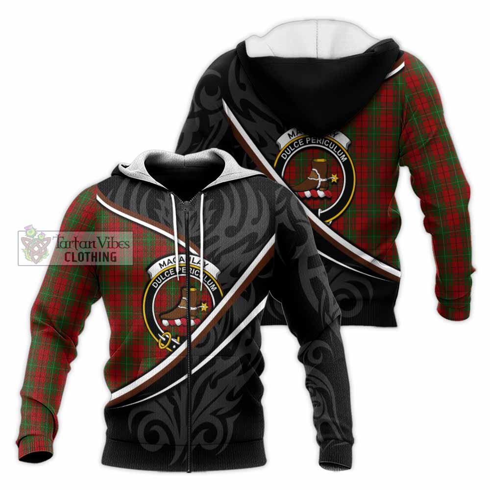 MacAulay (MacAuley) Tartan Family Crest Knitted Hoodie Celtic Scottish Thistle Floral - Tartan Vibes Clothing