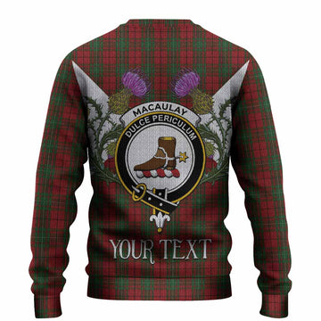 MacAulay (MacAuley) Tartan Family Crest Knitted Sweater Scottish Burns Night Thistle Floral