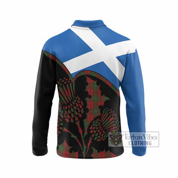 MacAulay (MacAuley) Tartan Family Crest Long Sleeve Polo Shirt Scotland Thistle Floral Flag Style