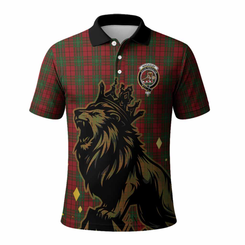MacAulay (MacAuley) Tartan Family Crest Polo Shirt Crowned Lion Roaring