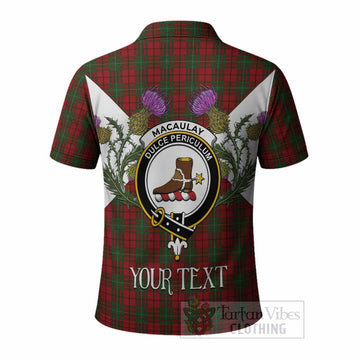 MacAulay (MacAuley) Tartan Family Crest Polo Shirt Scottish Burns Night Thistle Floral