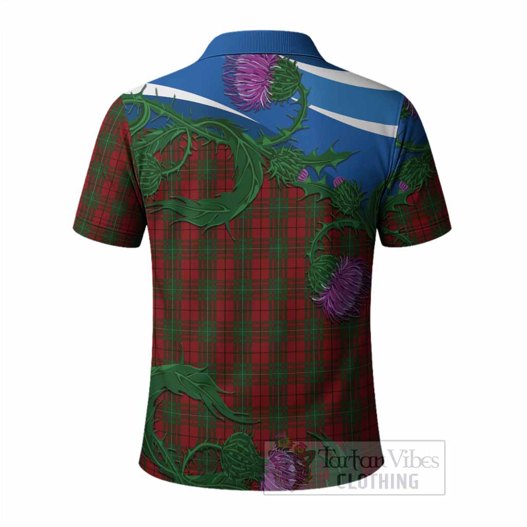 MacAulay (MacAuley) Tartan Family Crest Polo Shirt Thistle in Minimalism