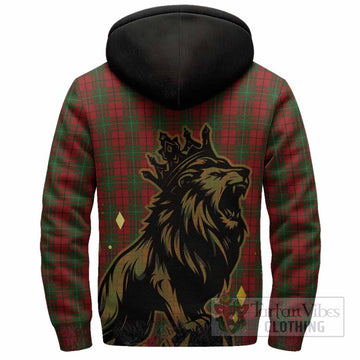 MacAulay (MacAuley) Tartan Family Crest Sherpa Hoodie Crowned Lion Roaring
