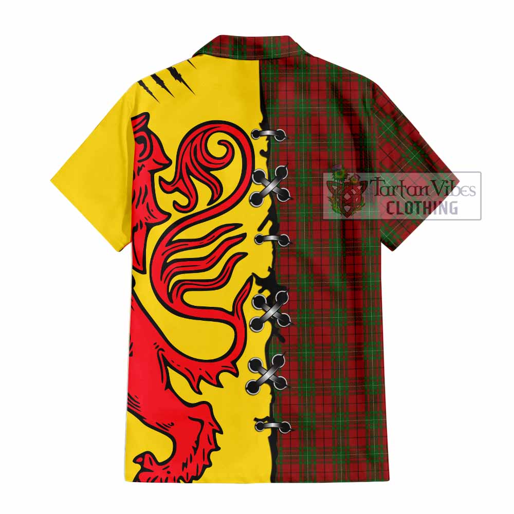 MacAulay (MacAuley) Tartan Family Crest Short Sleeve Button Shirt Lion Rampant Honor - Tartan Vibes Clothing