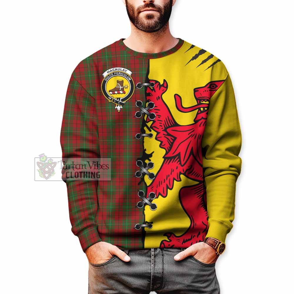 MacAulay (MacAuley) Tartan Family Crest Sweatshirt Lion Rampant Honor - Tartan Vibes Clothing