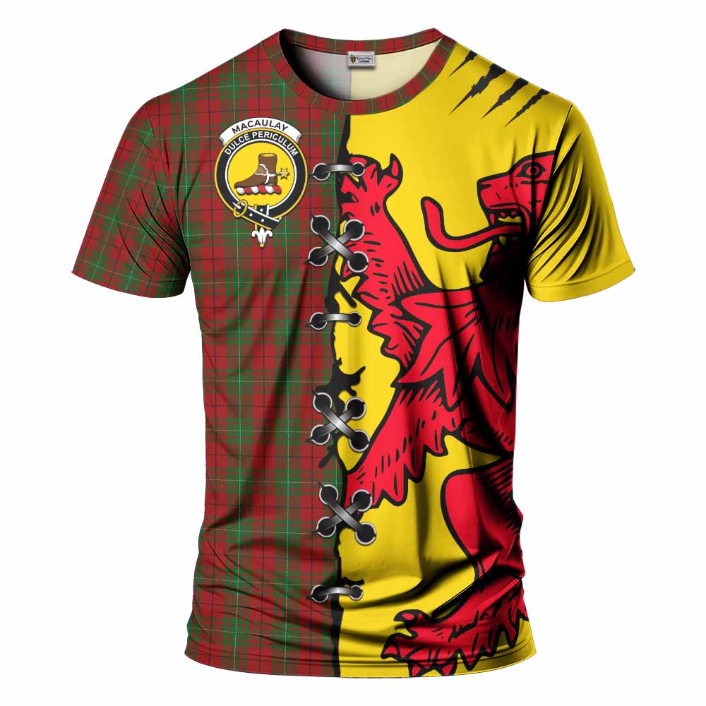 MacAulay (MacAuley) Tartan Family Crest T-shirt Lion Rampant Honor - Tartan Vibes Clothing