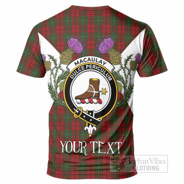 MacAulay (MacAuley) Tartan Family Crest T-Shirt Scottish Burns Night Thistle Floral