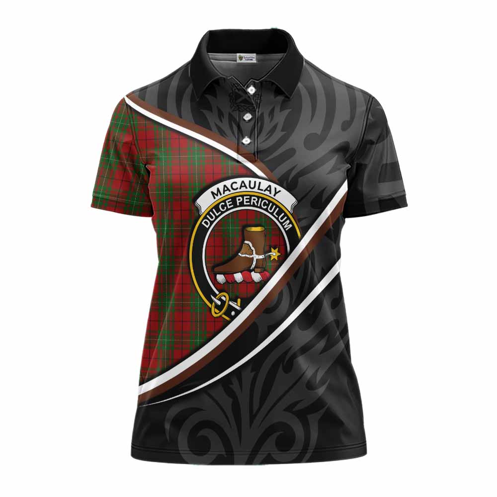 MacAulay (MacAuley) Tartan Family Crest Women's Polo Shirt Celtic Scottish Thistle Floral - Tartan Vibes Clothing