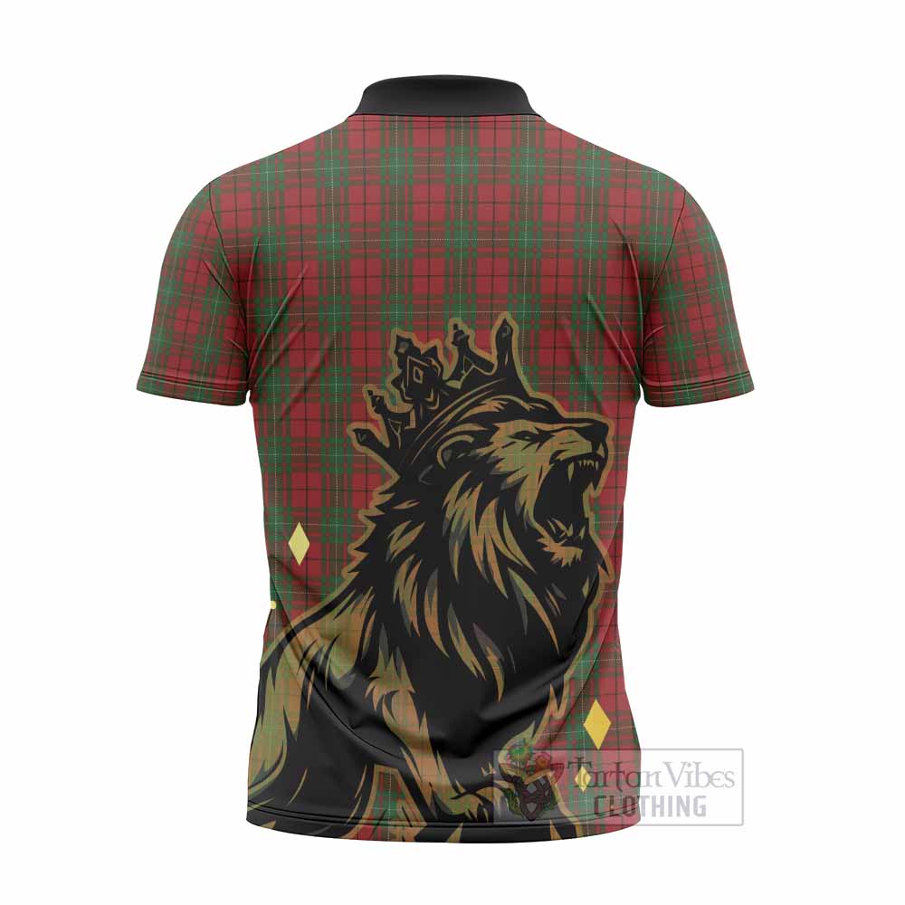 MacAulay (MacAuley) Tartan Family Crest Zipper Polo Shirt Crowned Lion Roaring