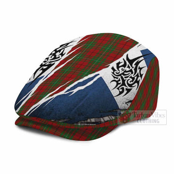 MacAulay (MacAuley) Tartan Flat Cap, Jeff Cap Scotland Flag Ripped Tribal Design