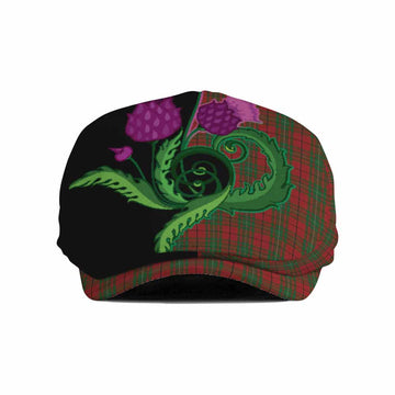 MacAulay (MacAuley) Tartan Flat Cap, Jeff Cap Traditional Scottish Thistle