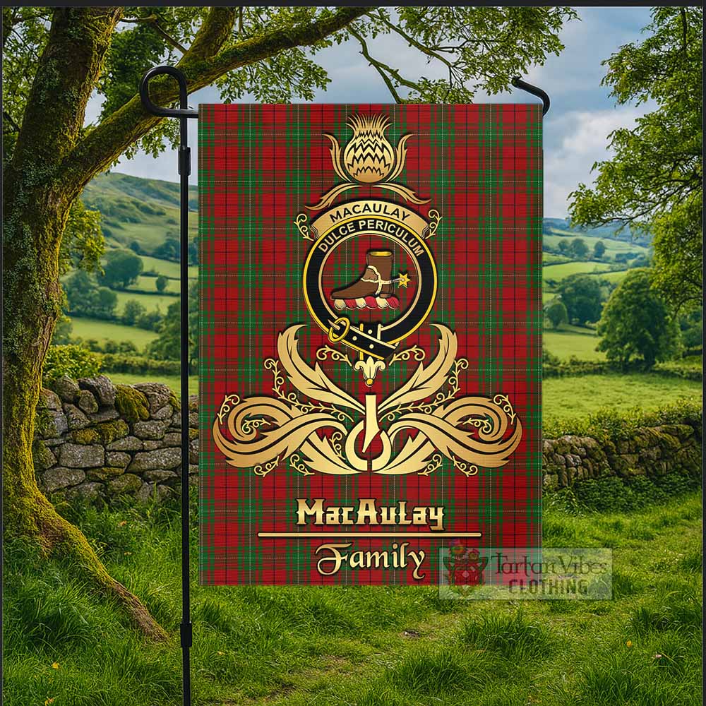 MacAulay (MacAuley) Tartan Garden Flag with Highland Thistle Cherish Family Crest Style - Tartan Vibes Clothing