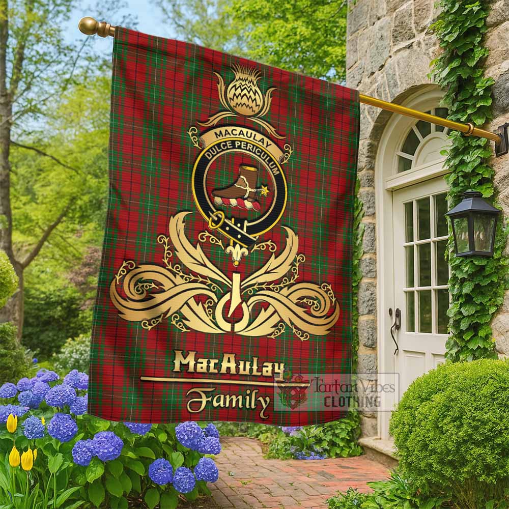 MacAulay (MacAuley) Tartan Garden Flag with Highland Thistle Cherish Family Crest Style - Tartan Vibes Clothing