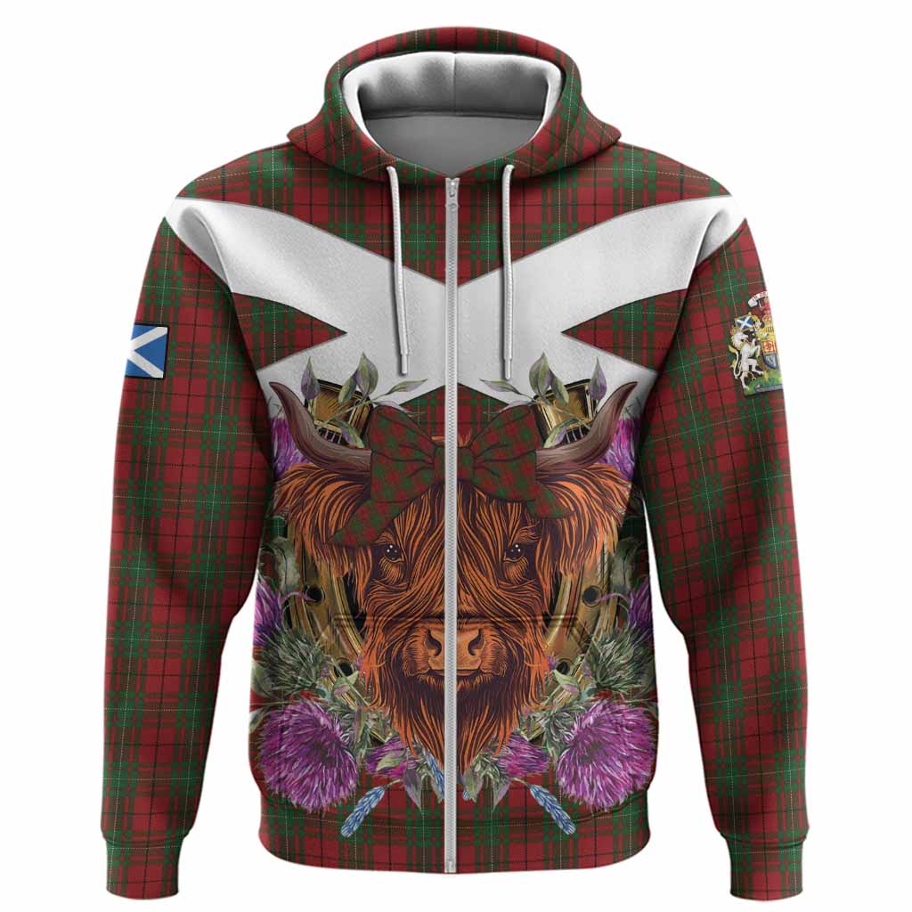 MacAulay (MacAuley) Tartan Hoodie Scottish Thistle Heilan Coo