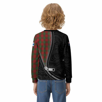 MacAulay (MacAuley) Tartan Kid Knitted Sweatshirt New Zealand Pattern Unique Zipper Stylized