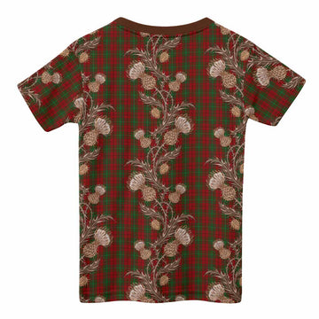 MacAulay (MacAuley) Tartan Kid T-shirt Seamless Scottish Thistle Flowers