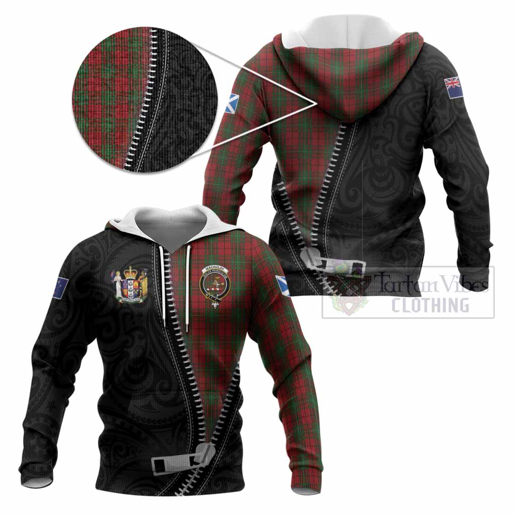 MacAulay (MacAuley) Tartan Knitted Hoodie New Zealand Pattern Unique Zipper Stylized