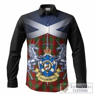 MacAulay (MacAuley) Tartan Long Sleeve Button Shirts Alba Gu Brath Unicorn Crest
