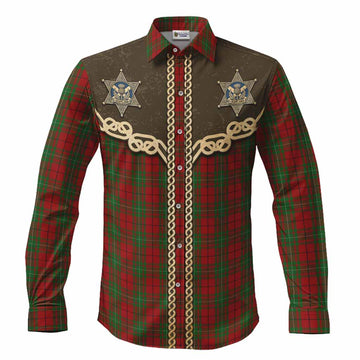 MacAulay (MacAuley) Tartan Long Sleeve Button Shirts Bigfoot Riding The Kelpie Monster