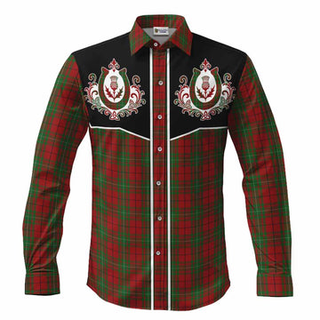 MacAulay (MacAuley) Tartan Long Sleeve Button Shirts Horseshoe Ornament Men's Shirt S - Tartan Vibes Clothing