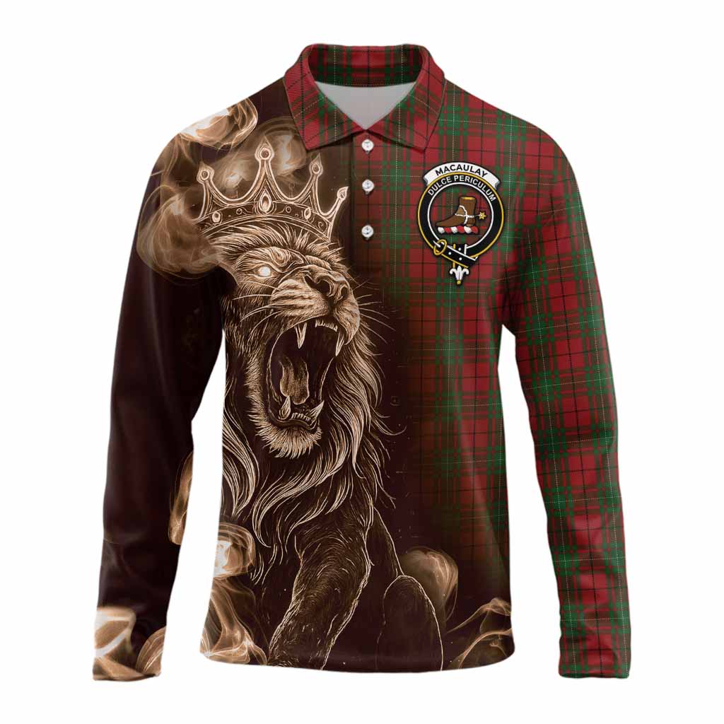 MacAulay (MacAuley) Tartan Long Sleeve Polo Shirt Roaring Lion Heritage