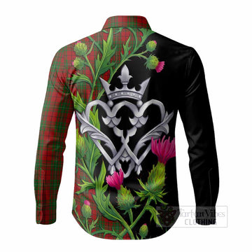 MacAulay (MacAuley) Tartan Luckenbooth Long Sleeve Button Shirts Silver Heart Crown Thistle Floral - Tartan Vibes Clothing
