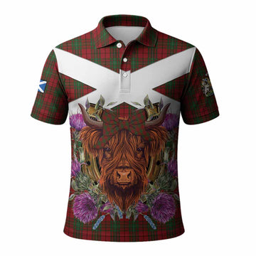 MacAulay (MacAuley) Tartan Polo Shirt Scottish Thistle Heilan Coo