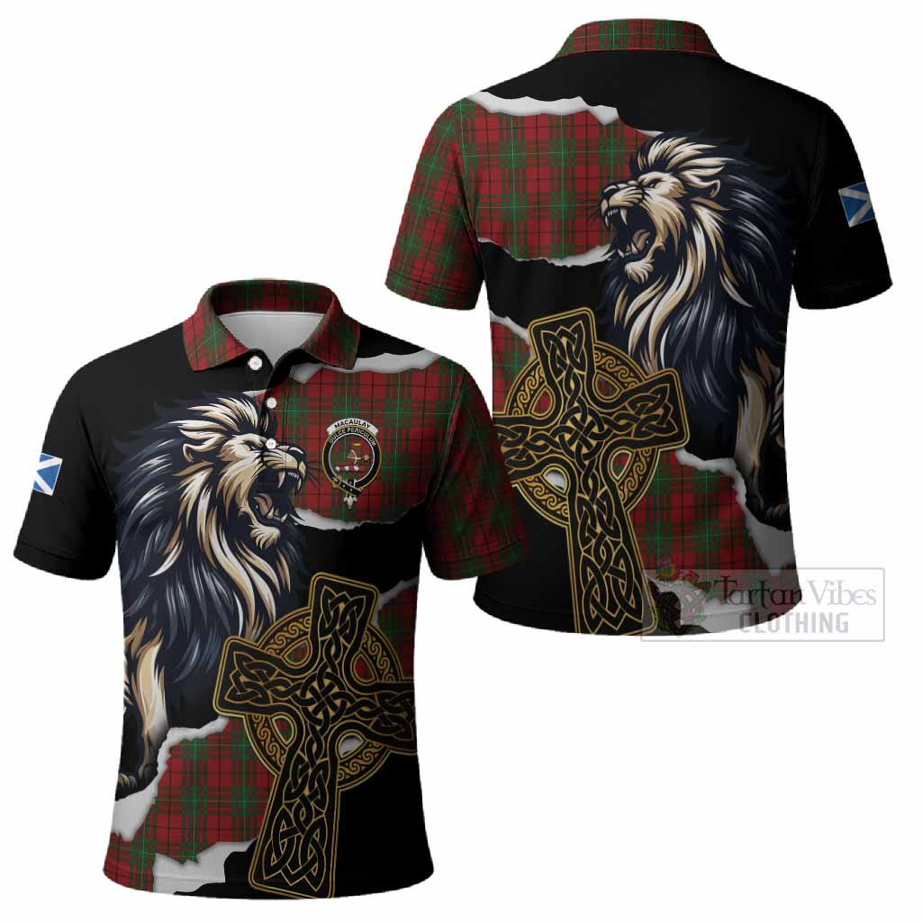 MacAulay (MacAuley) Tartan Scottish Polo Shirt Lion Celtic Heritage