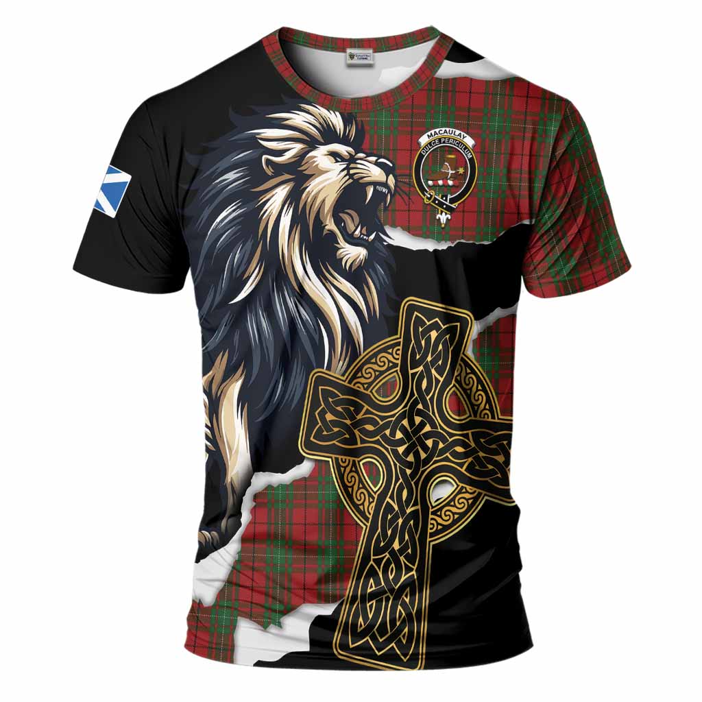 MacAulay (MacAuley) Tartan Scottish T-Shirt Lion Celtic Heritage
