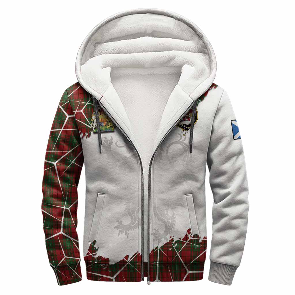 MacAulay (MacAuley) Tartan Sherpa Hoodie with Family Crest and Lion Rampant Grunge Style