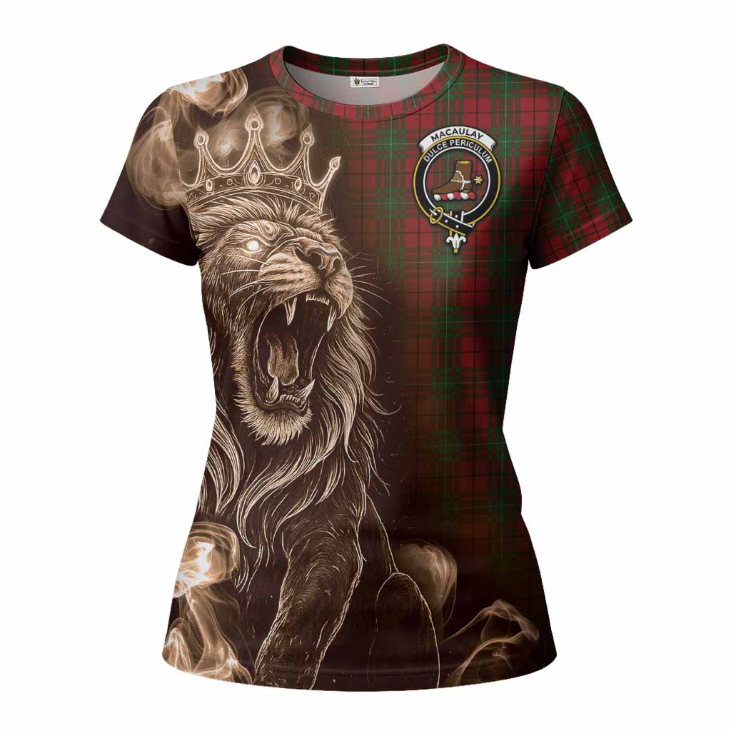 MacAulay (MacAuley) Tartan Women T shirt Roaring Lion Heritage