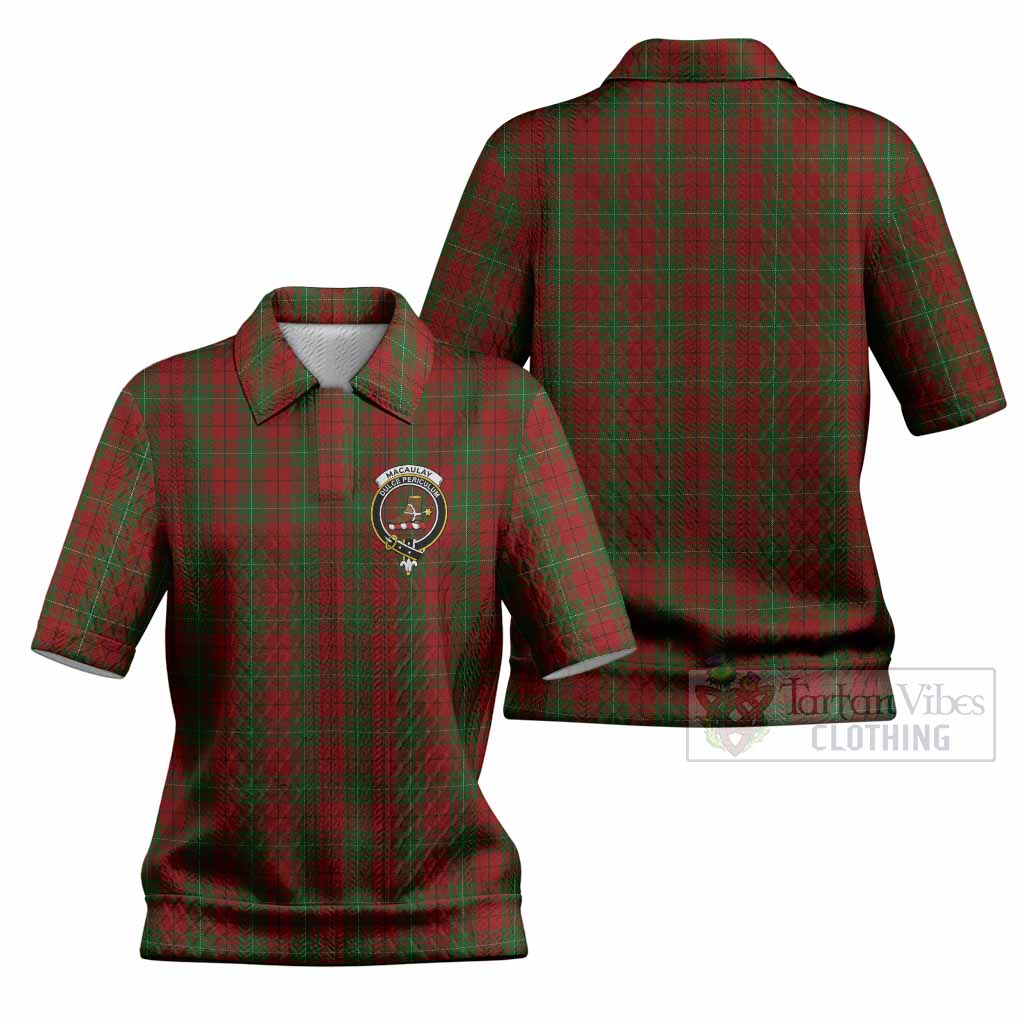 MacAulay (MacAuley) Tartan Women’s Polo Sweater Top with Family Crest