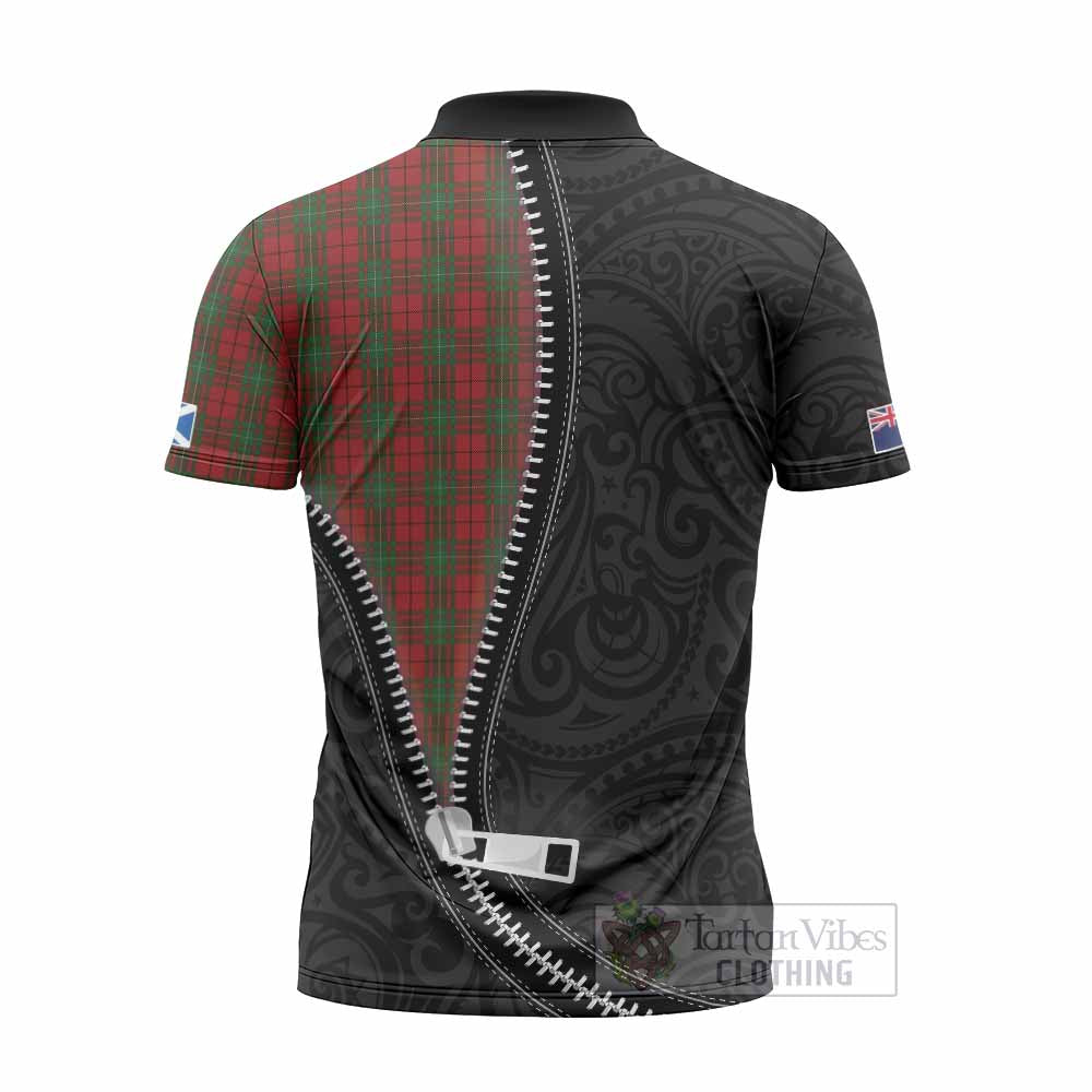 MacAulay (MacAuley) Tartan Zipper Polo Shirt New Zealand Pattern Unique Zipper Stylized