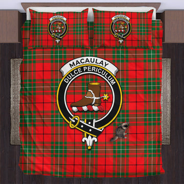 MacAulay Modern Tartan Bedding Set with Family Crest